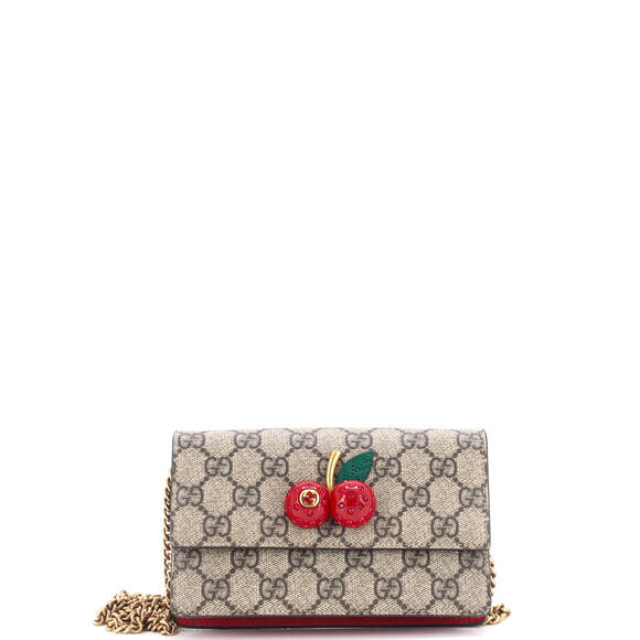 Gucci Cherries Wallet On Chain Gg #184071G86B - Picture 1 of 7